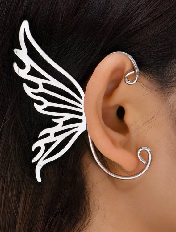 Custom Color Glitter Butterfly Ear Wrap Cuff Climber Earring Etsy