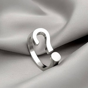 Question Mark Ring Punctuation Jewelry Grammar Ring 24K 