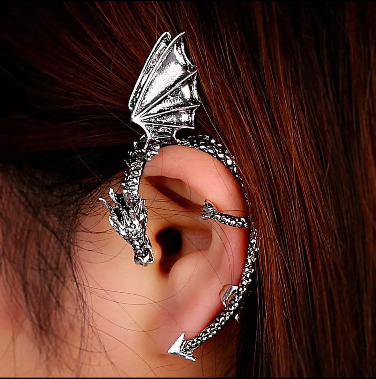 no piercing Magical fantasy jewelry fairy wing ear cuffs butterfly cicada earrings silvery purple Joyería Pendientes Pendientes altos y tipo ear cuff 