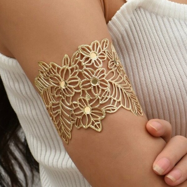 Gold Arm Cuff Etsy