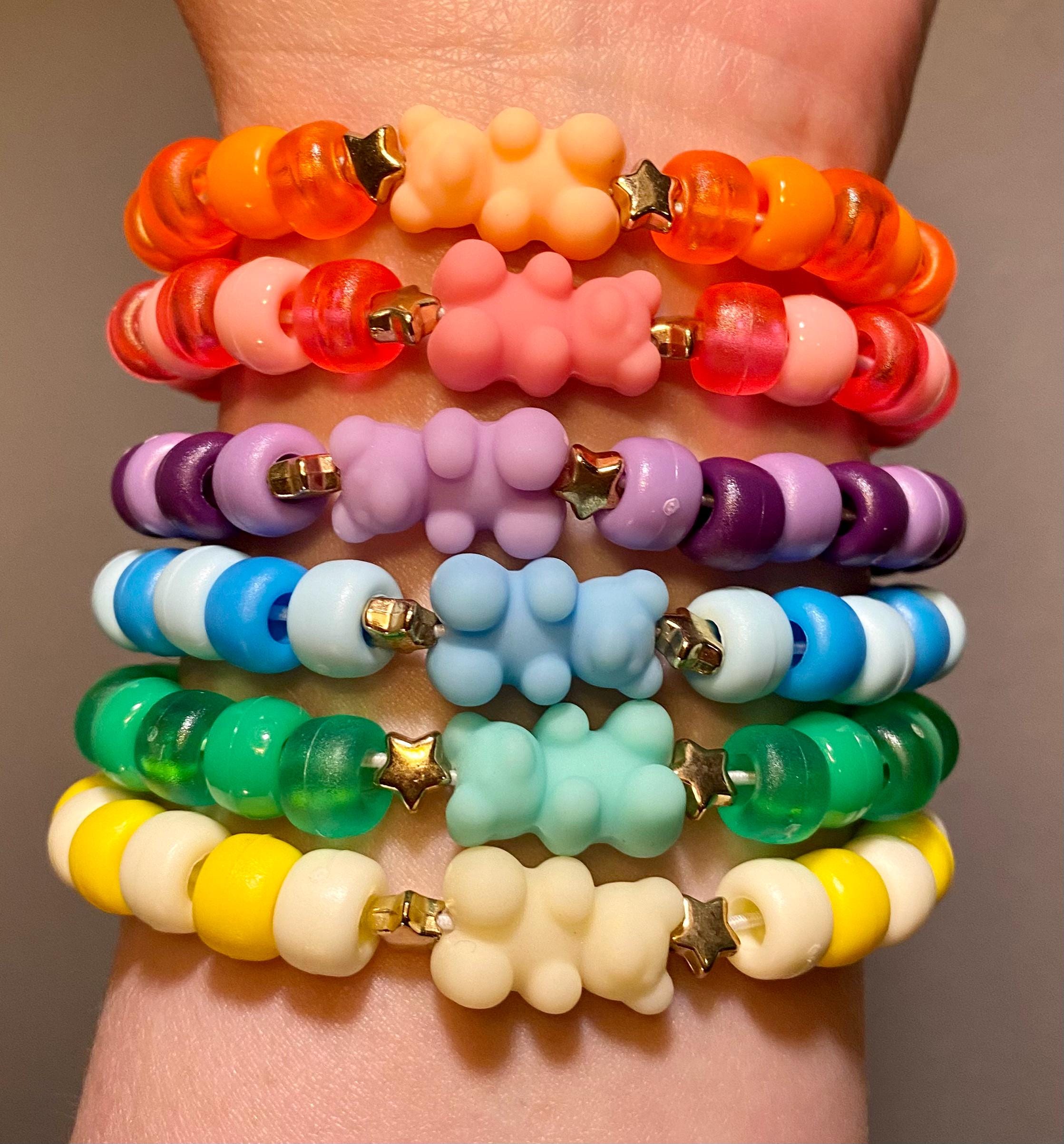 Rainbow Gummy Bear Kandi Bracelets Singles Set of 6 - Etsy