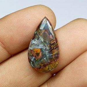 Pierres précieuses chrysocolle en cuivre natif de qualité supérieure, cabochon de calcédoine en cuivre natif de qualité supérieure en forme de poire, pierres précieuses en vrac, 22 x 12 x 4 mm