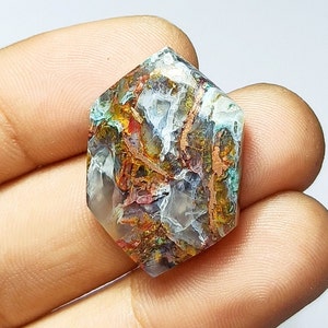 Cabochon en cuivre natif chrysocolle de qualité fantastique, calcédoine de qualité supérieure, pierres précieuses en cuivre natif, cabochons fantaisie, pierres précieuses en vrac, 27 x 19 x 5 mm