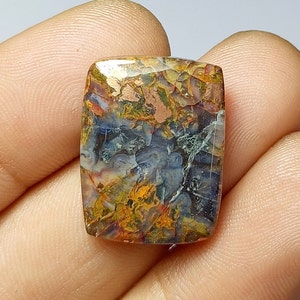 Cabochon de chrysocolle en cuivre natif de haute qualité, pierre précieuse de calcédoine en cuivre natif de qualité supérieure, forme rectangulaire, 21x16x4 mm, pierre précieuse en vrac