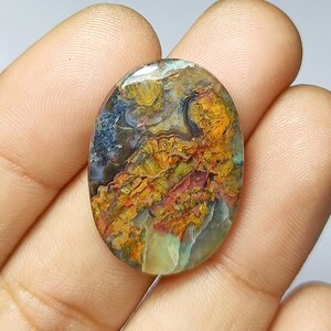 Cabochon de chrysocolle en cuivre natif de haute qualité, pierre précieuse de calcédoine en cuivre natif de haute qualité, forme ovale, 27x19x4 mm, pierre précieuse en vrac