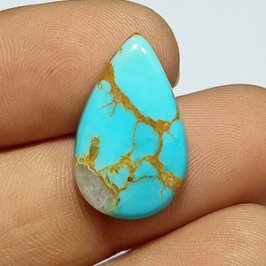 Kingman Turquoise Cabochon: Arizona Pear Gemstone (21x13x4mm)