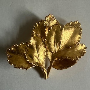 Vintage Orchid Brooch, 24 ct Gold Dipped Real