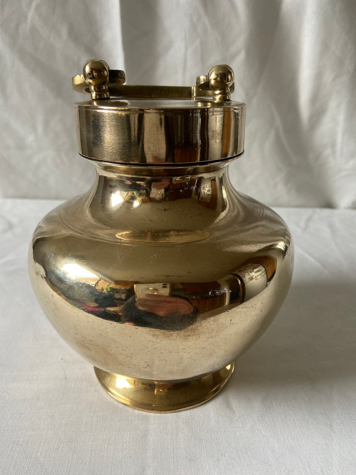 Beautiful vintage Brass Urn/Vase screw top lid Etsy