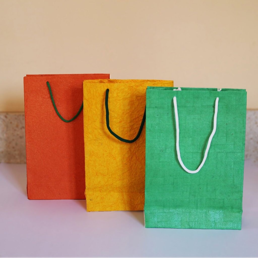 THREE unique colour handmade paper bag PACK OF 3 Etsy