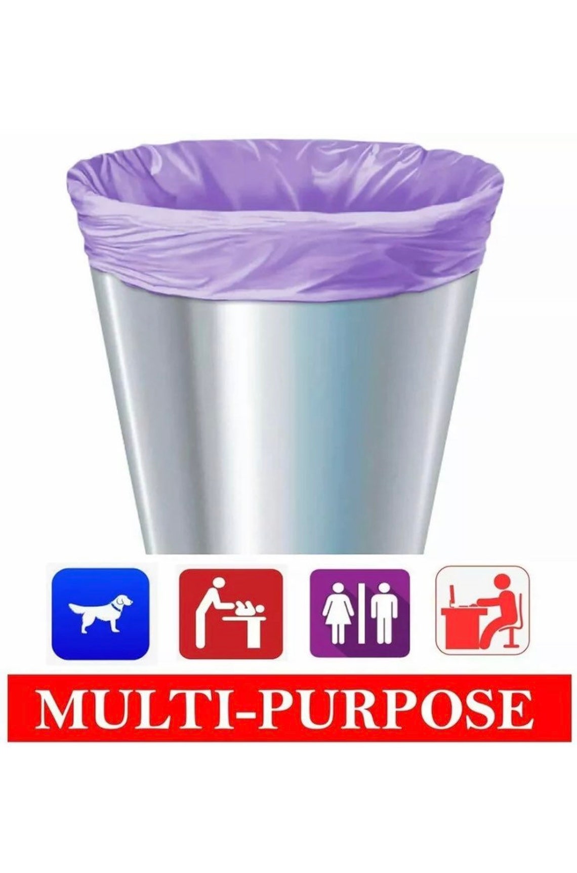 2.6 Gallon Colored Garbage Bags Bathroom Trash Can Liners 240 Count, 5