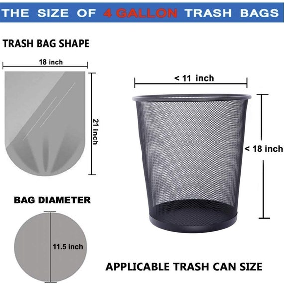 Small Trash Bags 100 Count 4 Gallon Garbage Bags Wastebasket Bin Thin Liners  Bag