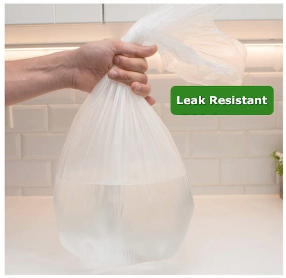 2.6 Gallon 10 Liter Clear Small Trash Bags Bathroom Garbage 