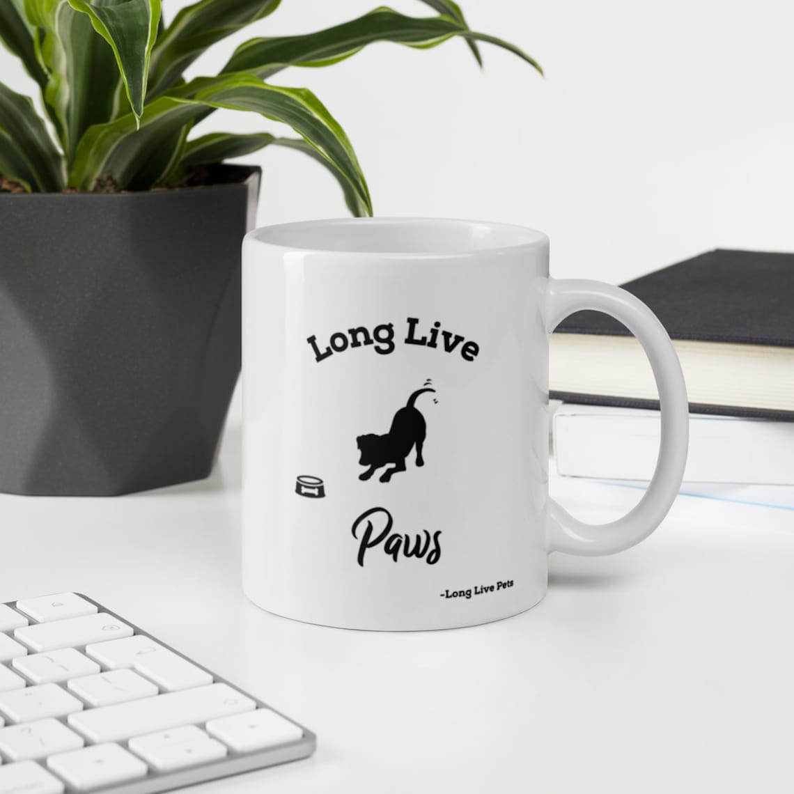 Long Live Paws Gucci Bowl Print White Coffee Mug Celebrate