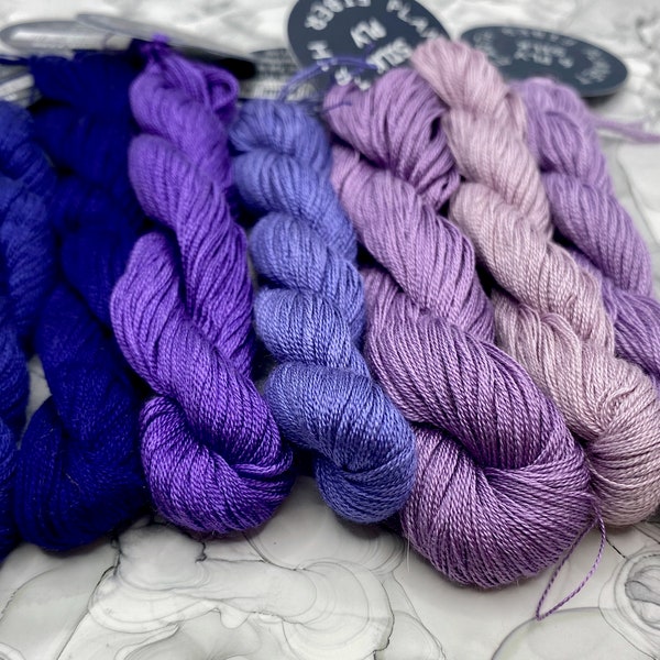 Planet Earth 6-ply silk thread, Soft Purples