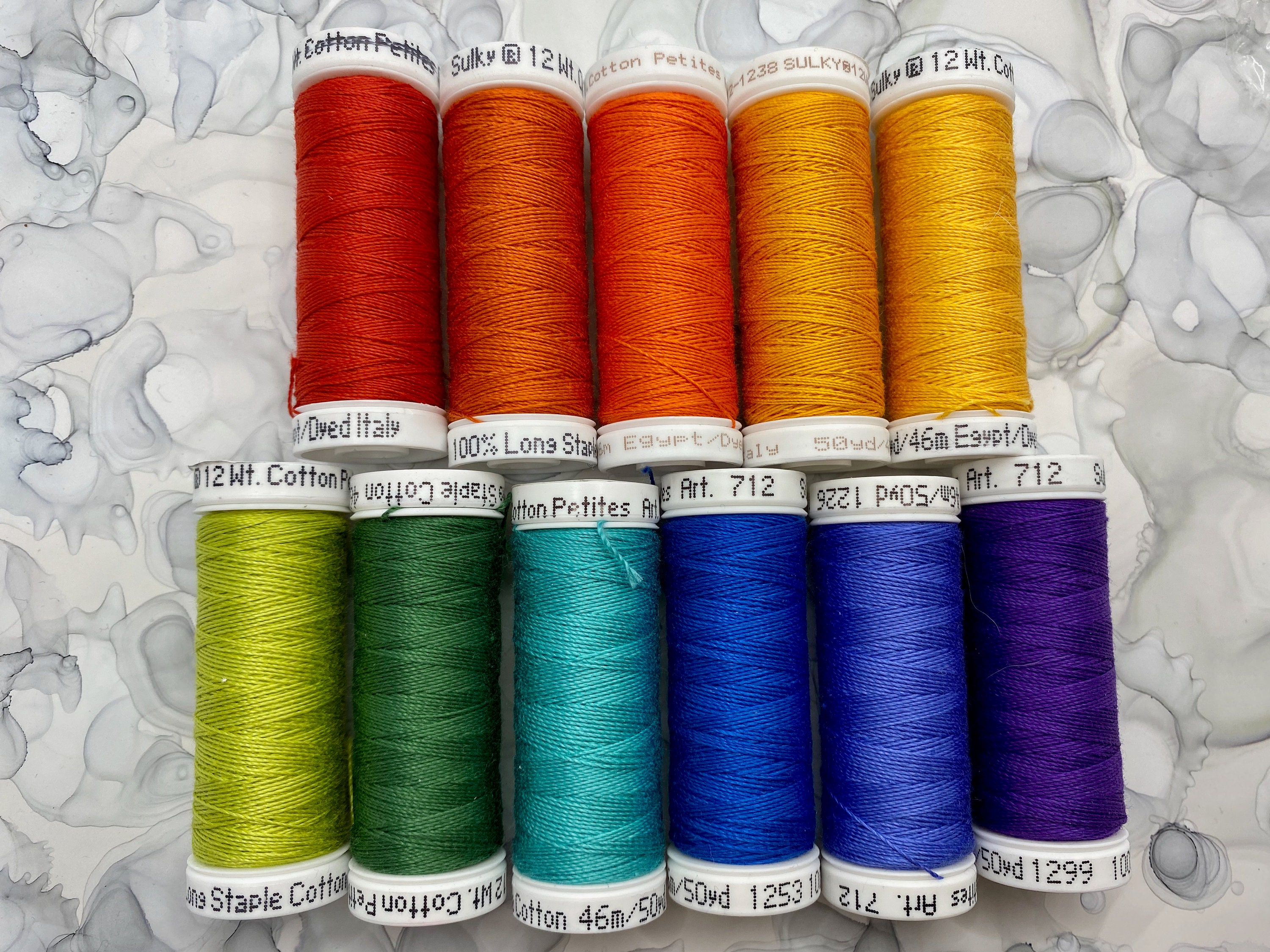 Sulky Cotton Petites SPRING, 12 WT Cotton Thread, Machine & Hand Embroidery  Heavy Cotton Thread, Variety Pack of Cotton Embroidery Thread 02 
