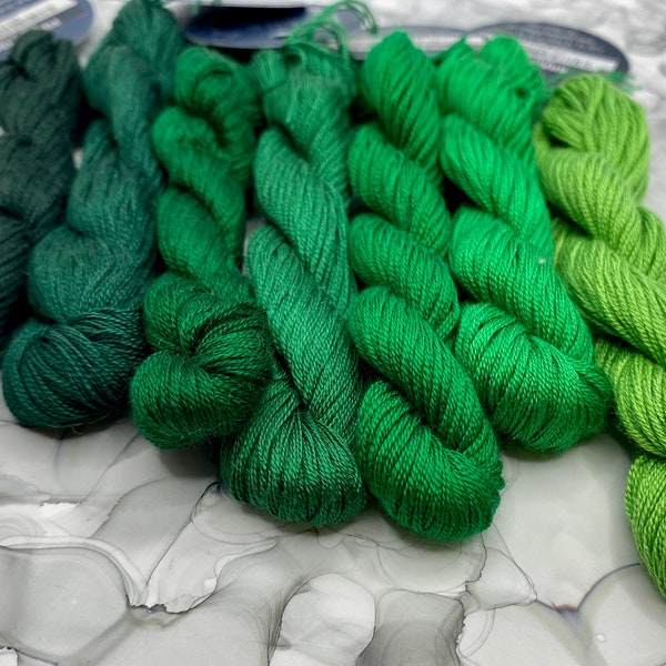 Planet Earth 6-ply silk thread, Greens