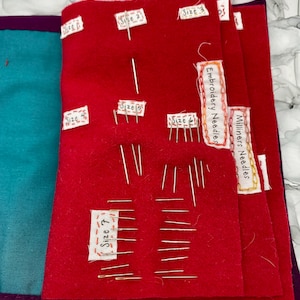 Sew-in Labels for a Needle case or Needlebook, organize your needles by type and size