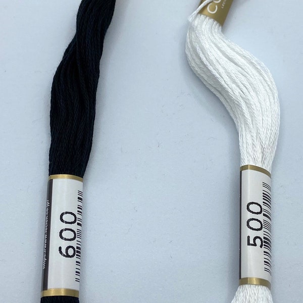 Cosmo Embroidery Floss, Black & White