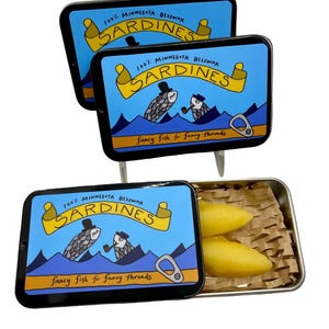 Tin of two "sardines" 100% Pure Minnesota Beeswax for conditioning/waterproofing thread