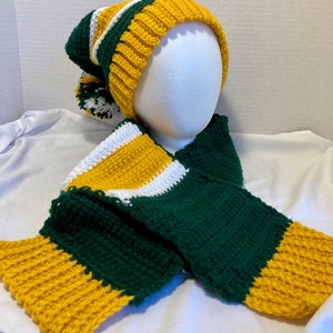 Sports Team Handmade Crochet Slouchy Hat and Scarf Set