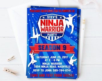 Ninja Warrior Invite Etsy