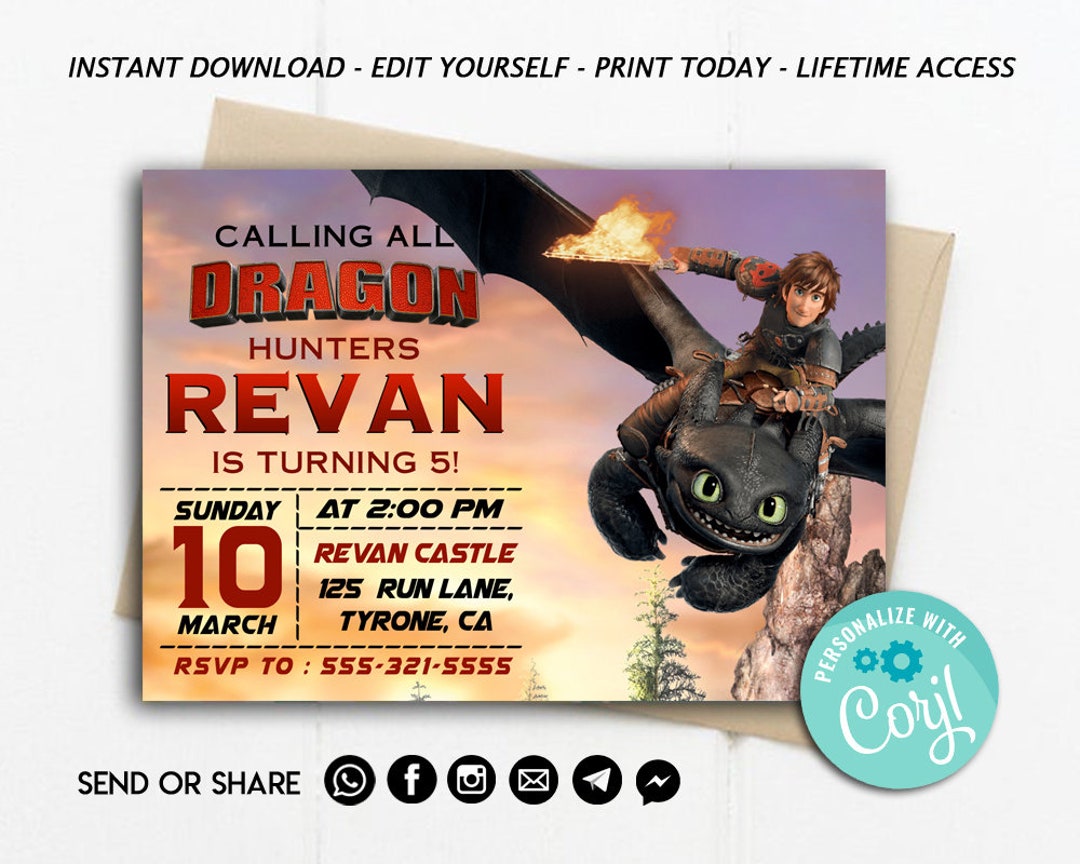 How to Train Your Dragon Invitation How to Train Your Dragon - Etsy