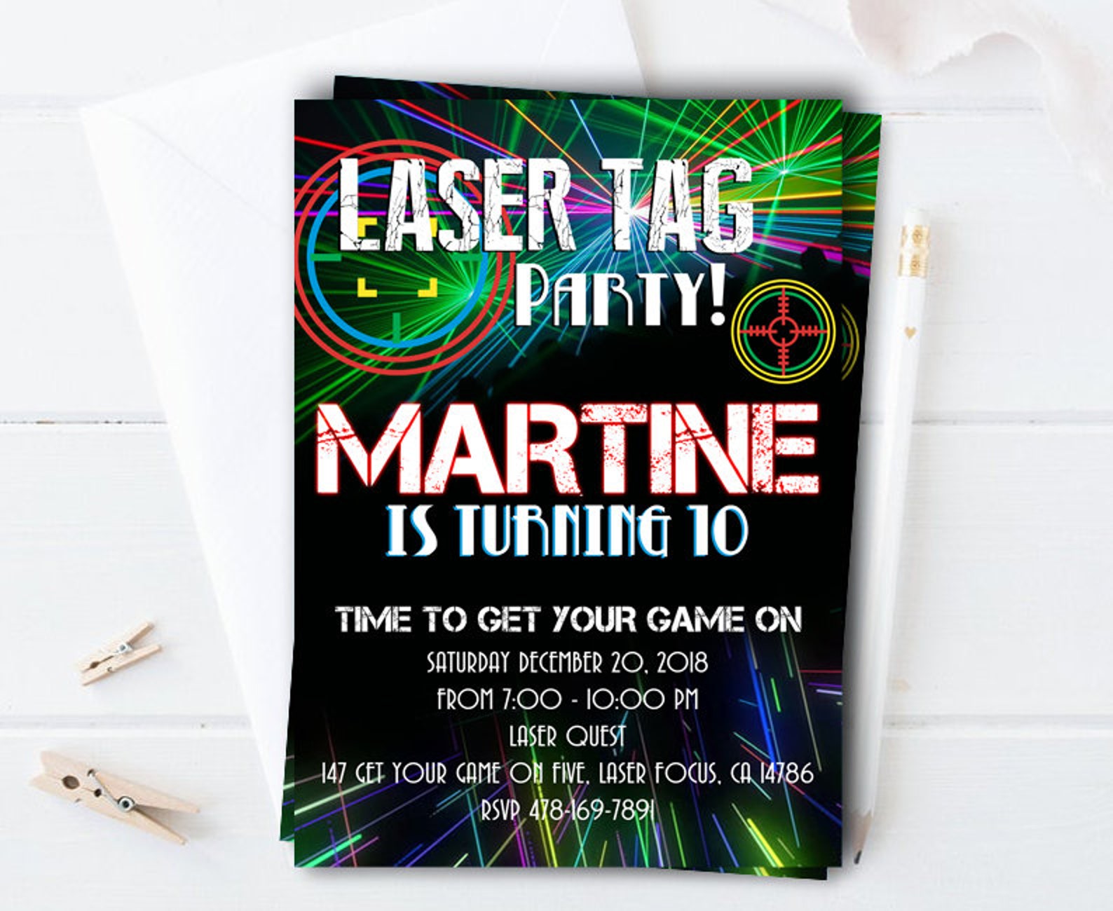 Laser Tag Invitation Laser Tag Party Printable Laser Tag | Etsy