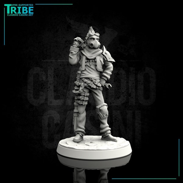 Male post apocalyptic Sci-fi Punk - ClaudioCasiniArt - 32mm Printed Miniatures - Ideal for Tabletop RPGs - Hive - Stargrave