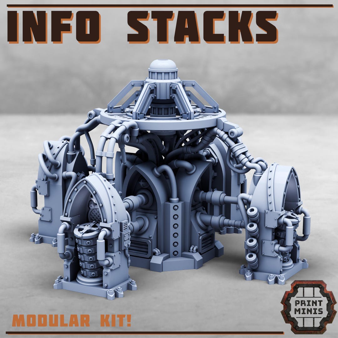 Info Stack - Scatter Terrain - Grimdark - Cyberpunk - Sci-fi - Print ...