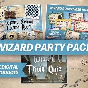 Wizard Party Pack: Escape Room, Scavenger Hunt & Trivia (Digital Download)