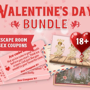 Valentinstag Bundle, Valentinstag Geschenk für Ihn, Valentinstag Geschenkideen, Sex Coupons, Valentinstag Escape Room, Geschenk für Sie