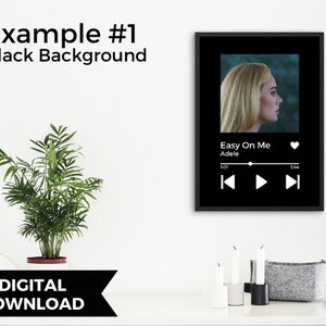 Benutzerdefinierte Song Plaque, Spotify Song, druckbare Songkunst, Music Player SVG, Spotify Template Song, Spotify Glas Rahmen, Wandkunst, Raumdeko