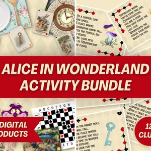 Alice in Wonderland Escape Room & Scavenger Hunt Bundle (Digital Download)