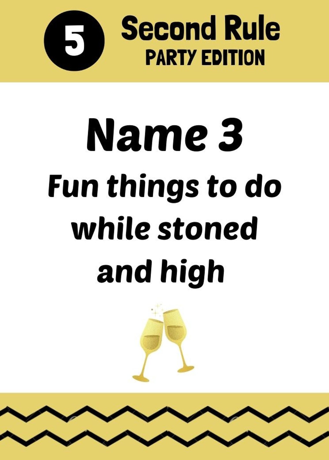 5 Second Rule Printable Game 30 Rounds Game Night - Etsy