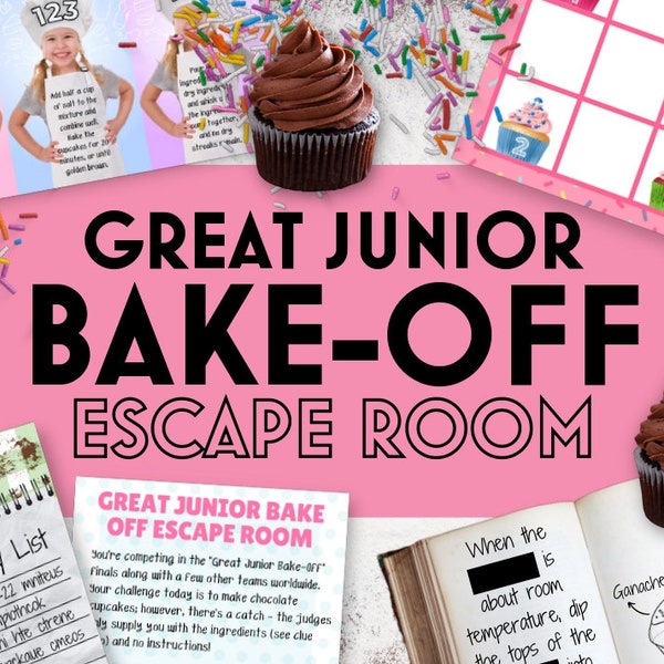 Escape game - Grand concours junior de pâtisseries, Escape Game à imprimer pour les enfants, Escape Game pour fête d'anniversaire, Escape Game à téléchargement immédiat