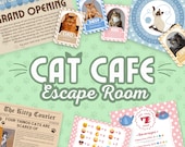 Cat Cafe Escape Room: Kids Pet Adventure (Printable PDF)