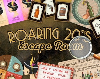 1920's Escape Room, Great Gatsby Escape Room, Roaring 20's Escape Room, Adult Party Escape Game, Instant Download Escape Room
