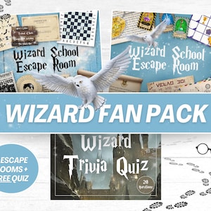 Wizard Escape Room Kit: Trivia Quiz & Activities (Digital Download)