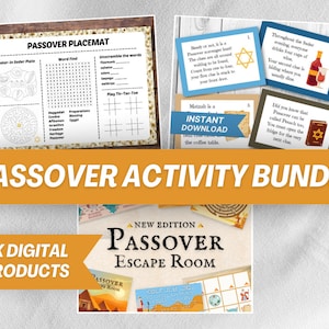 Passover Activity Bundle: Escape Room, Scavenger Hunt, Placemat (Digital Download)