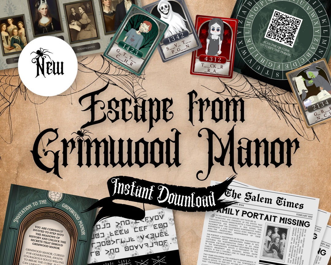 The Grimwood Manor Escape Room, Haunted House Escape Room, Escape From