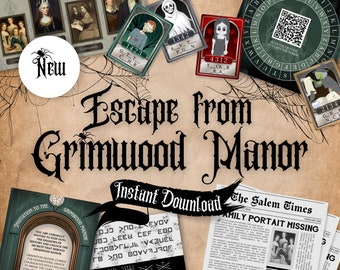 The Grimwood Manor Escape Room, Haunted House Escape Room, Escape from Manor, Scary Escape Room, Escape Room for Kids