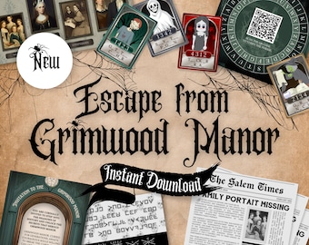 The Grimwood Manor Escape Room, Haunted House Escape Room, Escape from Manor, Scary Escape Room, Escape Room for Kids