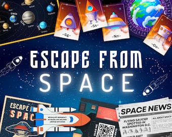 Ontsnap uit de ruimte, Alien Invasion Escape Room, Space Escape Room, Digitale Escape Room, Instant Download Escape, Escape Printable voor kinderen