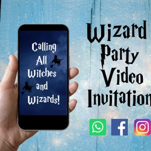 Wizard School Digital Invitation, Digital Party Invite, Wizard Birthday Party, Birthday Party Invitation for Kids, Video Invitation, Magic