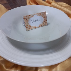 Etiquetas de Seder retangulares de Páscoa, jogo americano de Seder, פסח, etiquetas de nome DIY, decoração de mesa de Seder, cartões de nome em pirâmide, cartão de Pesach, feriado judaico