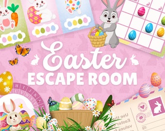 2024 Easter Escape Room Kit, Find the Easter Bunny, Easter Activities for Kids, Instant Download Escape Room