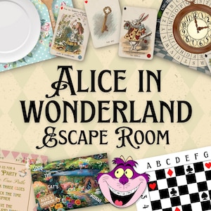 Escape from Wonderland, Digital Escape Room, Instant Download Escape Game, Alice Birthday Party Games, Wonderland Escape Room Kit