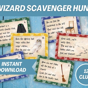 Wizard Scavenger Hunt, Wizard Scavenger Hunt Puzzle, Wizard Treasure Hunt, Adventure Scavenger Hunt, Playground Treasure