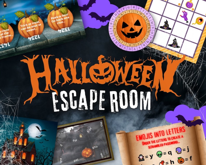 Haunted House Halloween Escape Room Game, Spooky Puzzle (instant ...