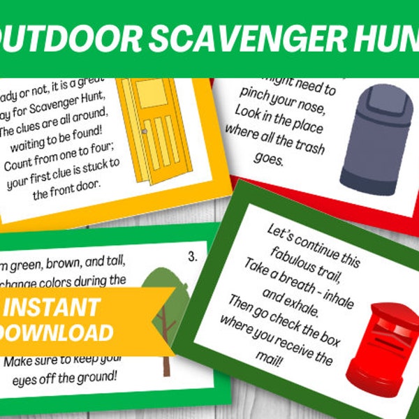 Outdoor Scavenger Hunt, Outdoor Game, Outdoor Scavenger Hunt Puzzle, Outdoor Treasure Hunt, Adventure Scavenger Hunt, Playground Treasure